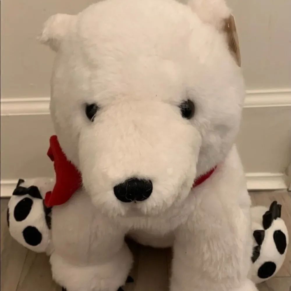 Large Stuffed Polar Bear w Scarf Plush Toy